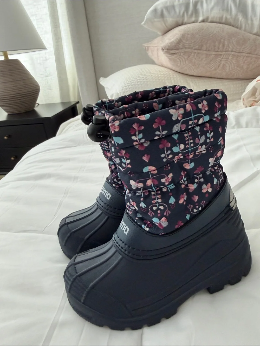 Reima Nefar Winter Toddler Girl Snow Boots Floral Size US 10/10.5